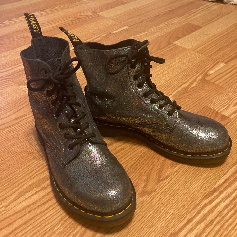 Dr Martens Pascal Boot Wo 10 Like New Sparkle Shimmer Flake